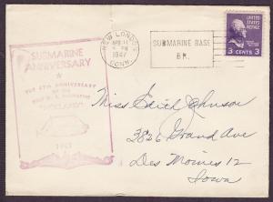  807 First U.S. Submarine Anniversary cacheted cover