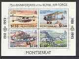 Montserrat 1993 75th Anniversary of Royal Air Force m/she...