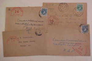 NIGERIA  SAME CENSOR 4 DIFF. TOWNS 1940-1941 INCLUDES 1 POSTAGE DUE HANDSTAMP