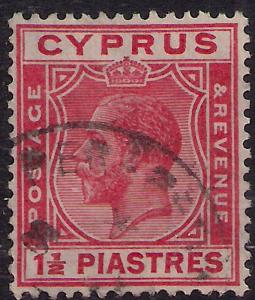 Cyprus 1925 KGV 1 1/2 pi Scarlet SG 120 ( K1051 )