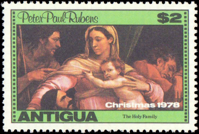 Antigua #524-526, Complete Set(3), 1976, Christmas, Art, Never Hinged