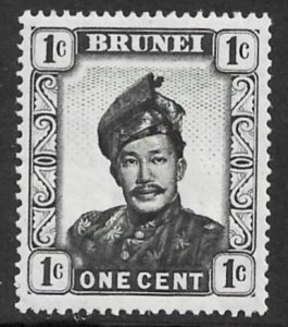 BRUNEI 1952 1c SULTAN Omar Ali Saifuddin Portrait Issue Sc 83 MLH