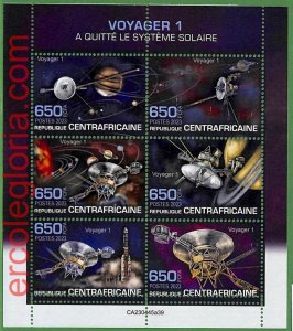 B1310 - Centrafricaine - ERROR MISPERF Stamp Sheet - 2023 - SPACE, Voyager 1-