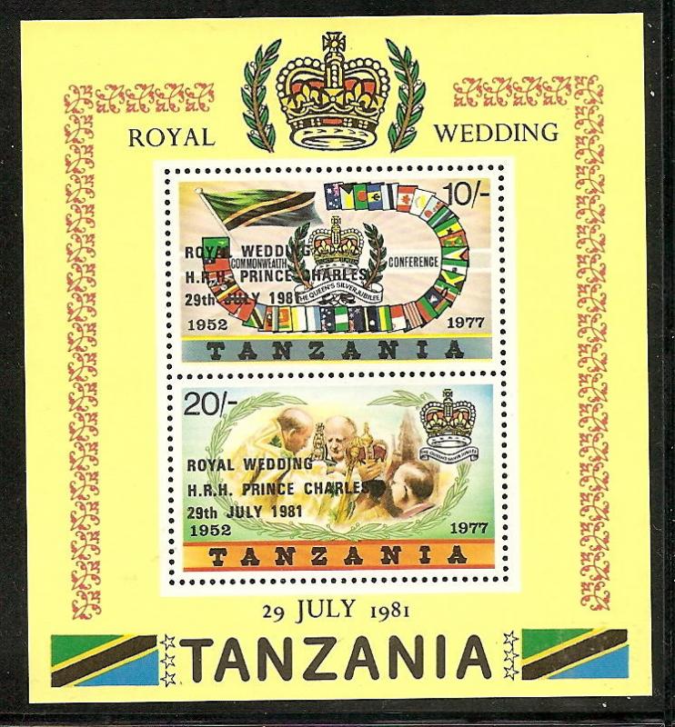 Tanzania 180a MNH 1981 Royal Wedding Sov.Sheet