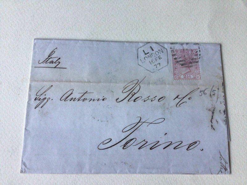 England to Italy 1877  Entire letter stamps cover Ref 54484 