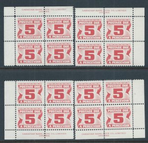 CANADA SC# J23i  MATCHING CORNER B/4 DULL PAPER FVF/OG 1967