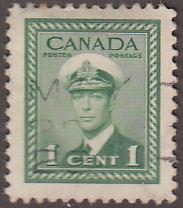 Canada 249 King George VI WWII War 1¢ 1942