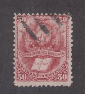 Bolivia Sc 23 used 1878 50c Coat of Arms, top value to set F-VF