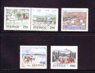 Sweden Sc 1776-80 1990 National Parks stamp set mint NH