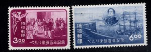 RYUKYU (Okinawa) Scott 27-28 MNH**  Perry and American fleet visit stamp set