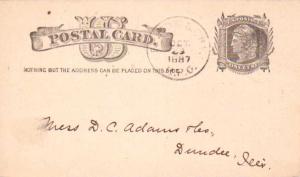 United States U.S. R.P.O.'s Ft. How. & Chi. 1887 839-F-7  Postal Card.