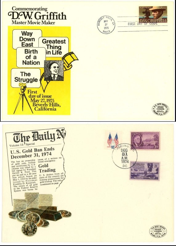 USA #1555 FDC First Day Issue Gold Ban Ending Souvenir Covers