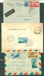 ITALY 1921/34/53 LOT of (3) AIR COVERS...ONE STAINED