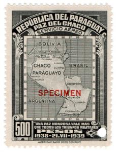 (I.B) Paraguay Postal : Air Mail 500p (ABN Specimen)