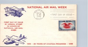 FDC 1938 SC #C23 Na'tl Airmail Week - Dayton, Oh - Single - J673