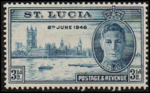 St Lucia 128 - Mint-H - 3 1/2p Peace Issue (1946) (cv $0.55)