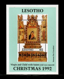 Lesotho 1992 - Christmas Art - Souvenir Stamp Sheet - Scott #936 - MNH