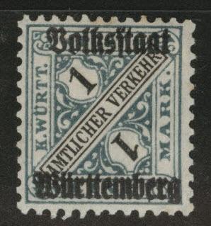 Germany State Wurttemberg Scott o162 MH* official