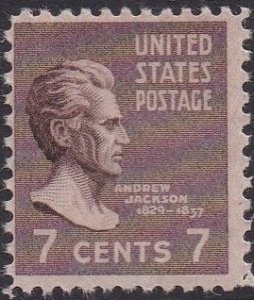812 Andrew Jackson MNH