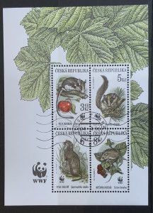 CZECH REPUBLIC WWF MAMMALS MINISHEET SGMS129  USED