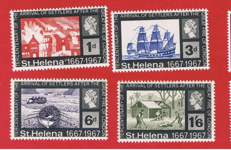 St. Helena  #197-200 MNH OG  Great Fire  Free S/H