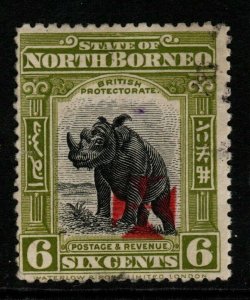 NORTH BORNEO SG194 1916 6c BLACK & APPLE-GREEN FINE USED