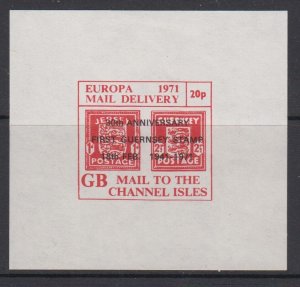 Jersey & Guernsey 20p (Channel Islands) Strike Mail Miniature Sheet 1971 NHM