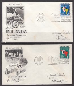 UN New York 93-94 Artcraft Set of Two Pencil FDCs