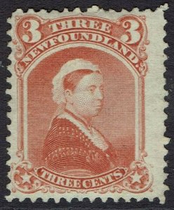 NEWFOUNDLAND 1868 QV 3C NO GUM 