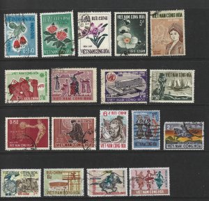 Vietnam Used Lot of 18 Different Stamps