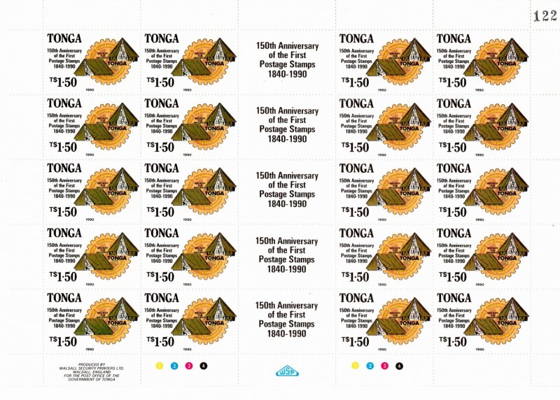 Tonga 1990 MNH Sc 739-43 sheets of 20