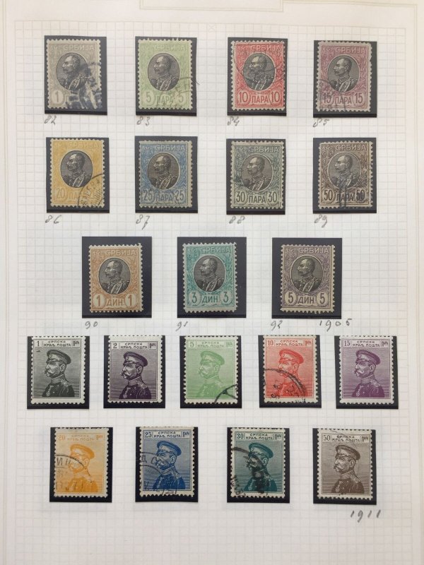 Serbia Early/Mid Used MH Collection (Apx 100) on 6 Pages AB1782