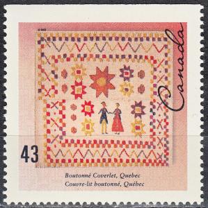 #1465 MNH Canada Hand Crafted Textiles - Boutonne Coverlet