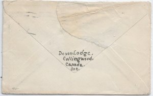 1927 Collingwood, Canada to Edinburgh, Scotland remailed to Paris ... (56789)