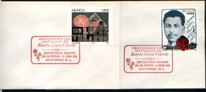 MEXICO 1549-50 FDC Centenary Birth of Ramon Lopez Velarde