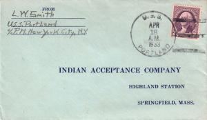 United States Ships 3c Washington 1933 U.S.S. Portland Type 3 CA 33 to Spring...