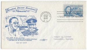 #933 FDC, 5c Franklin D. Roosevelt, 3 diff. cachets