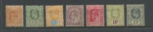 Ceylon KEVII 1904-1910 various values mint o.g. hinged