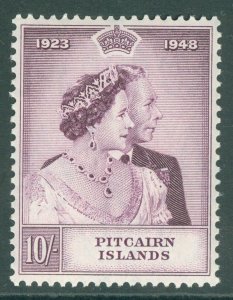 Pitcairn Islands 1948  Silver wedding 10/-. Fine unmounted mint