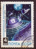 Science Fiction, Space Station Orbiting Moon, Russia SC#3382