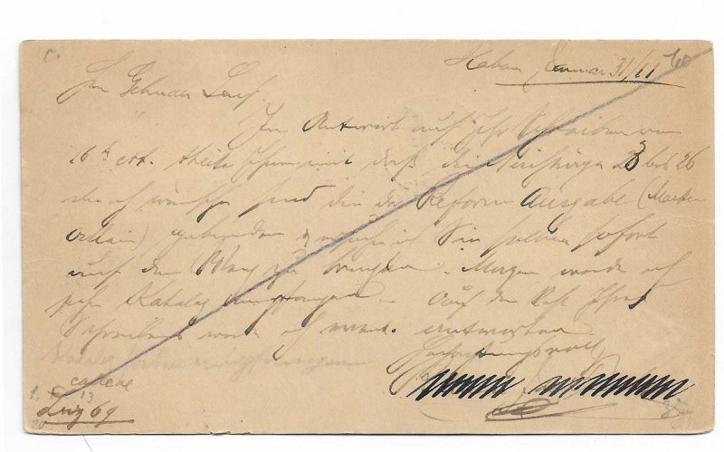 Cuba 1911 uprated 1c postal card to Germany