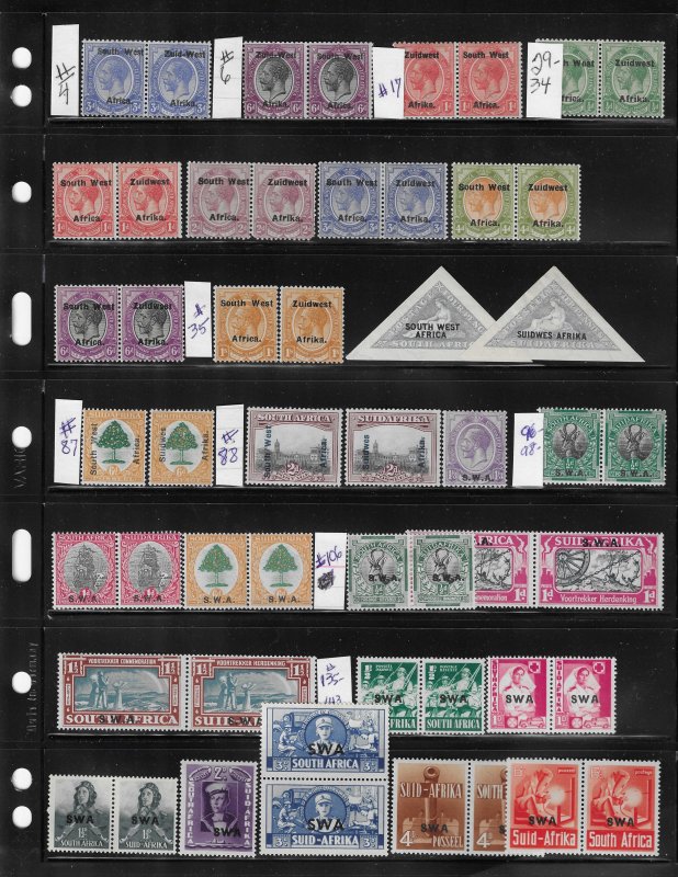 SOUTH WEST AFRICA COLLECTION 1923-1967 (SOME BOB)- ALL MINT -LIGHT HINGED/HINGED