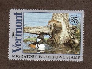 VT6 - Vermont  State Duck Stamp. Single. MNH. OG.  #02 VT6