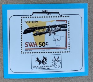 SWA Southwest Africa 1989 Bi-plane MS, MNH. SEE NOTE. Scott 617a, CV $5.00