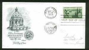 1106 MINNESOTA FDC SAINT PAUL, MN ARTMASTER CACHET