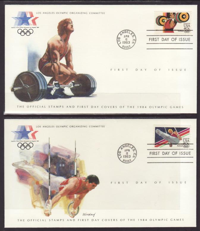 US C105-C108 Olympics S/4 Los Angeles U/A FDC