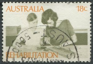 Australia Sc#524 Used, 18c org & ol, Rehabilitation of the Disabled (1972)