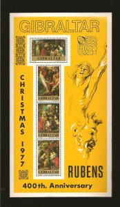 Gibraltar SC#362a Rubens Christmas 1977 Souvenir Sheet MNH