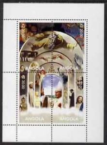 Angola 2000 Pope composite perf sheetlet containing 4 val...