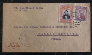 1917 Santa Ana Salvador cover to Balboa Panama Via Acajutla & Ancon
